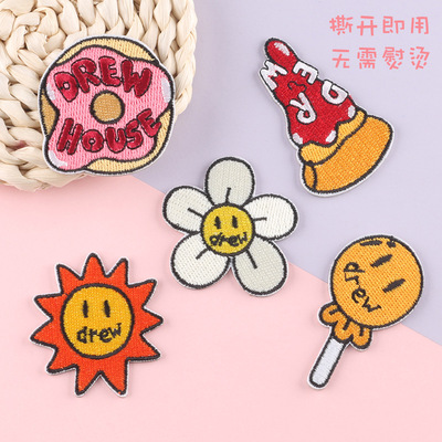 3m胶自直接太阳花朵棒棒糖刺绣