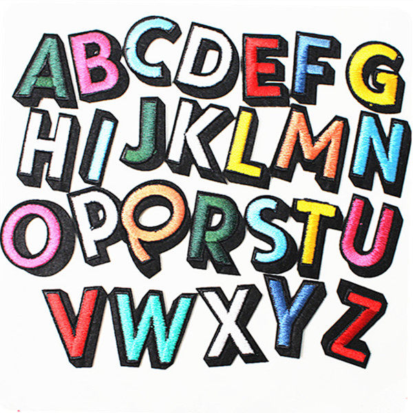 26个英文字母abc大写字母贴毛衣服装饰贴布贴花记号贴全刺绣标记