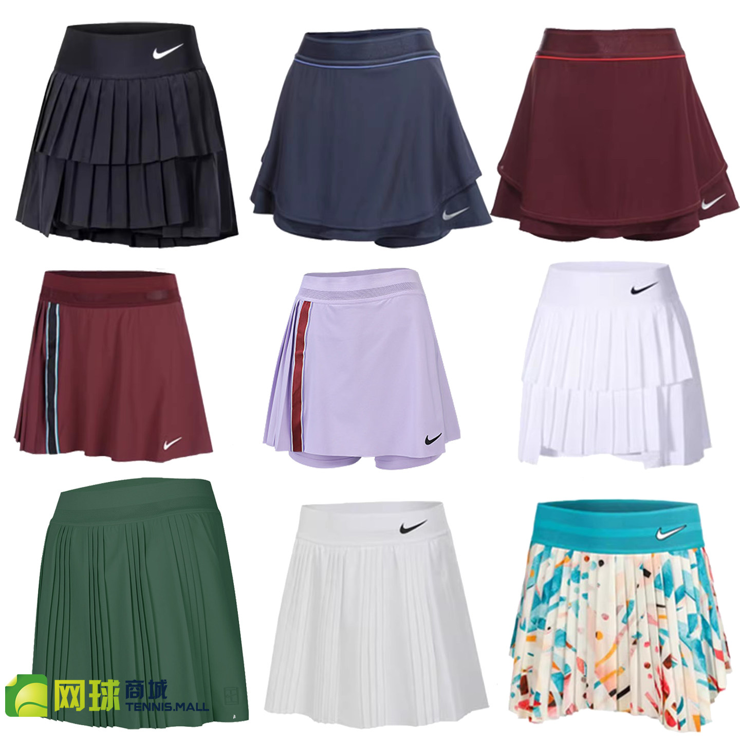Nike耐克网球裙女26年澳网运动速干休闲短裙羽毛球裙II3234DR6850