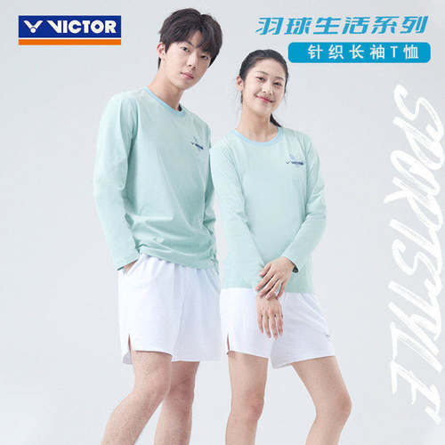 威克多victor胜利羽毛球服速干长袖T恤男女款比赛训练运动服55103