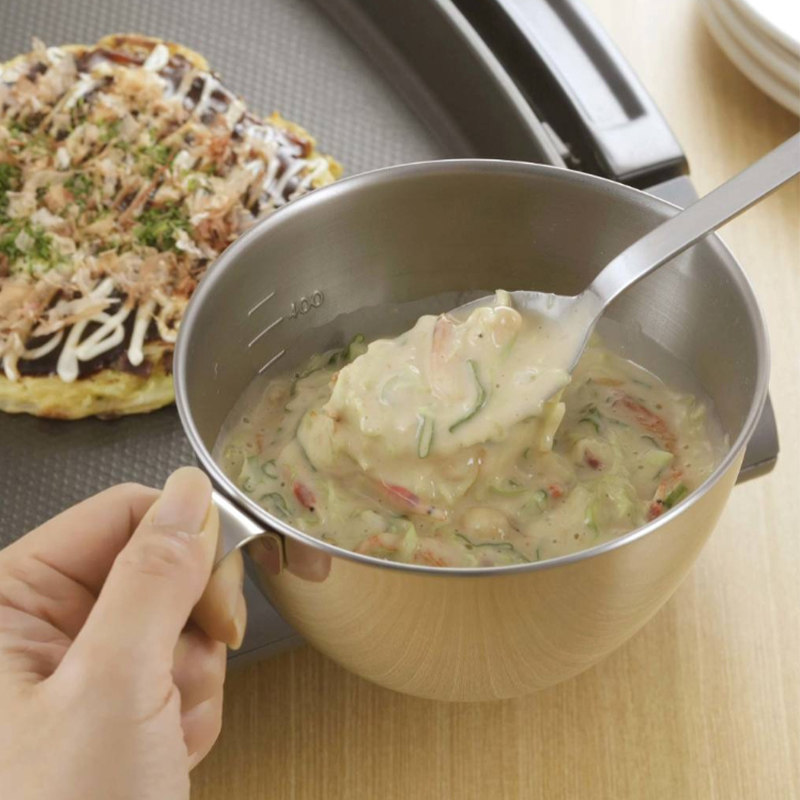 日本进口下村企贩手持304不锈钢料理盆厨房备菜盆烘培葱花腌肉
