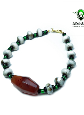 清代天然红玛瑙多棱男女款手链