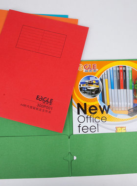 20个装 益而高3001P001 A4纸皮双面带内插袋文件夹纸质资料夹