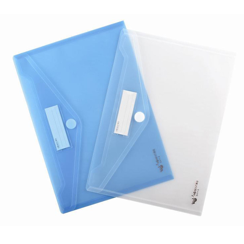 康百 e4118 粘扣文件袋 资料袋 透明 横式 335*240mm  可插标签
