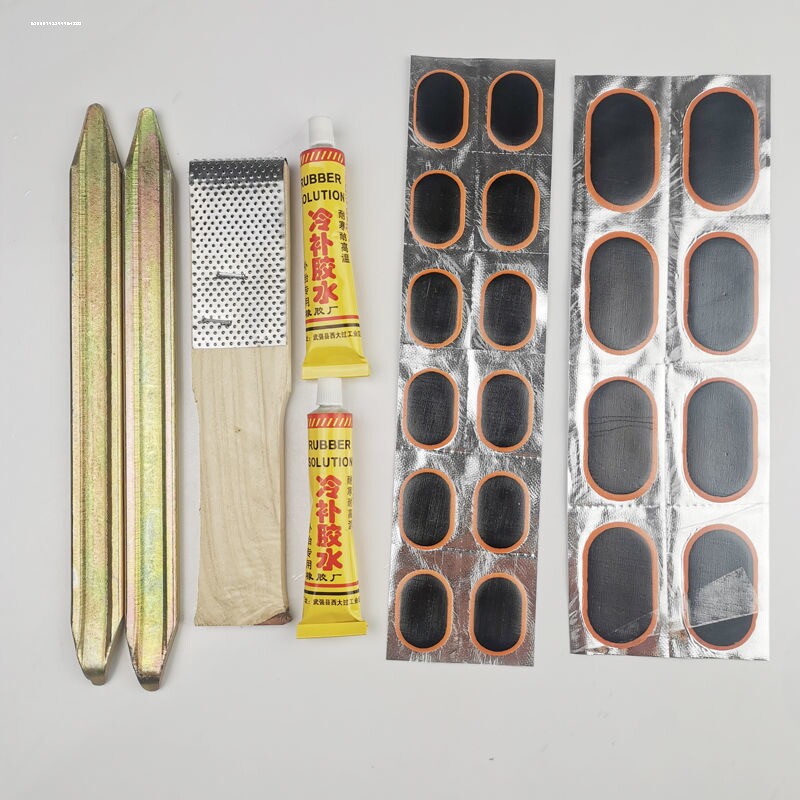 山地车补胎套装锉刀挫胎片自行车维修工具单车撬棍撬胎棒胶水胶片