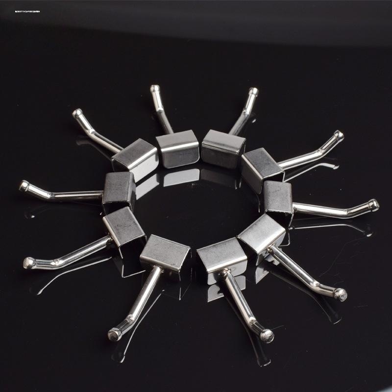 厨房不锈钢锅铲卡勾置物架配件方管挂钩1cm 刀架管座钻板架小卡勾