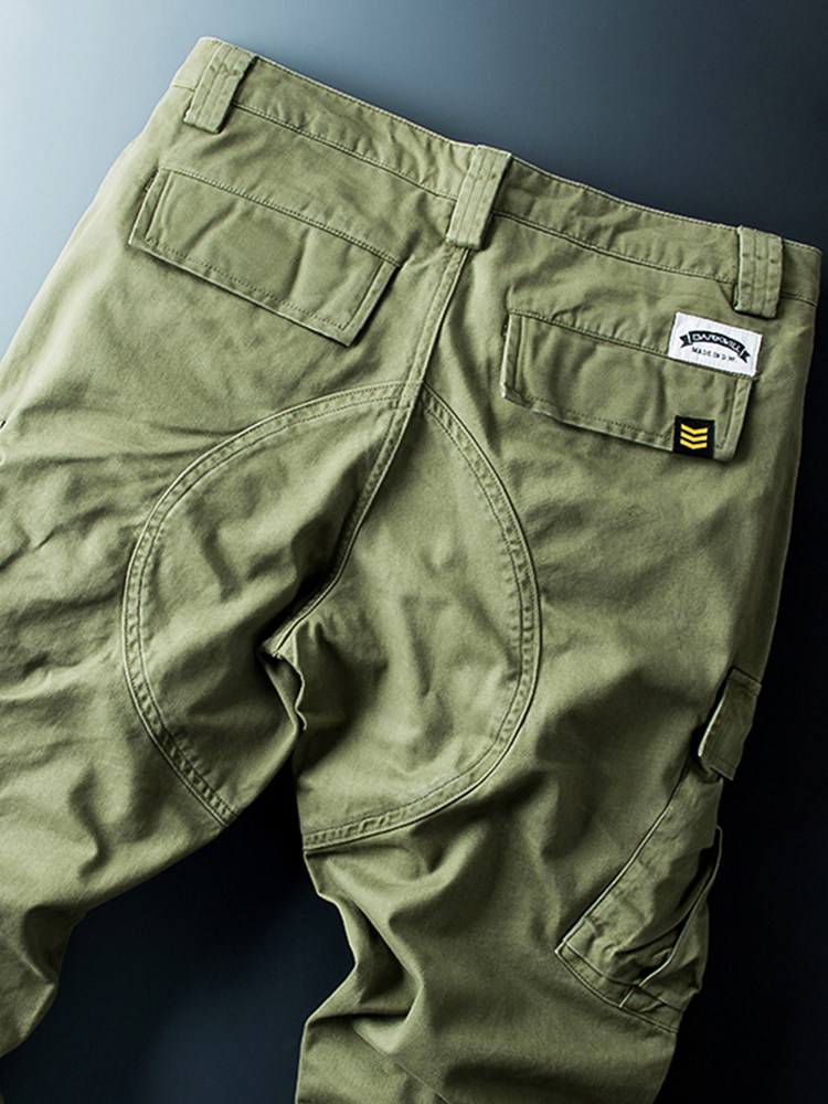 美式弹力纯棉工装裤男士军绿色宽松直筒休闲裤潮牌牌男裤子长秋冬
