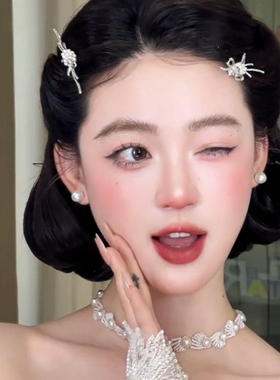 水舞A5287 精致简约水钻串珠蝴蝶结发梳新娘头饰氛围感婚纱配饰