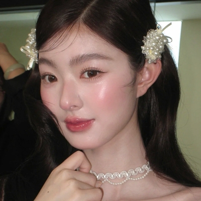 水舞B2986 手作简约珍珠边夹新娘头饰精致蝴蝶结串珠对夹结婚发饰