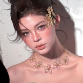 水舞D1168 气质时尚 镂空金属花朵新娘项链轻奢锁骨链婚纱礼服配饰