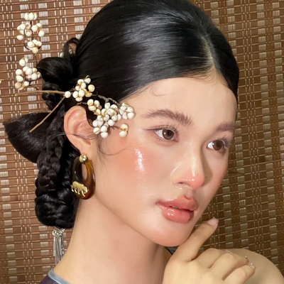 水舞U2315 秋冬小白果乌桕果新中式新娘头饰森系结婚晨袍礼服配饰