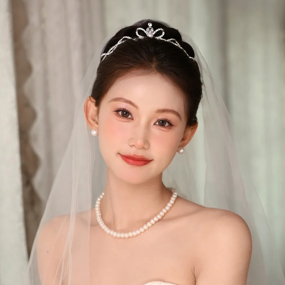 水舞A5275 韩式简约人工锆石水钻新娘皇冠头饰精致小皇冠发箍配饰