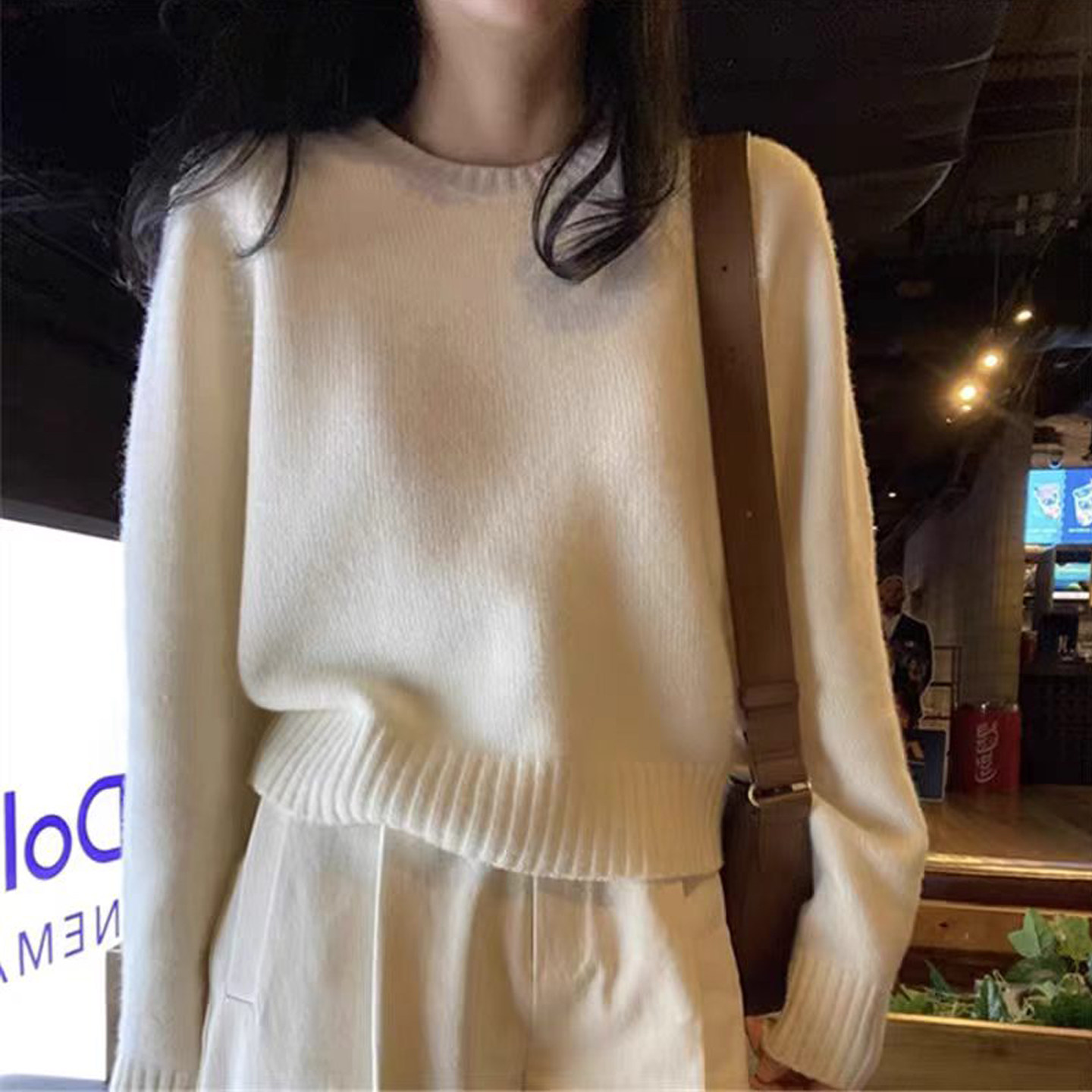 100%纯羊毛衫圆领显瘦针织衫毛衣