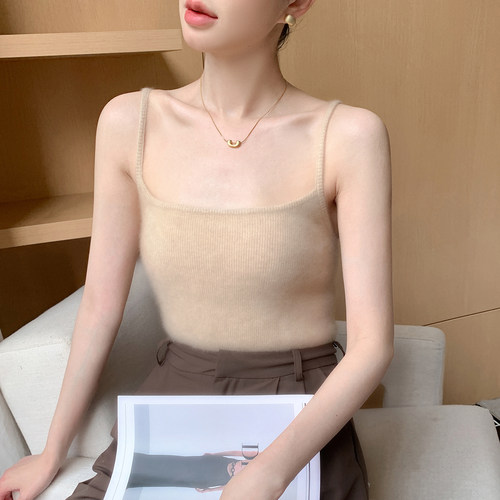 baby小山羊绒衫针织吊带背心打底