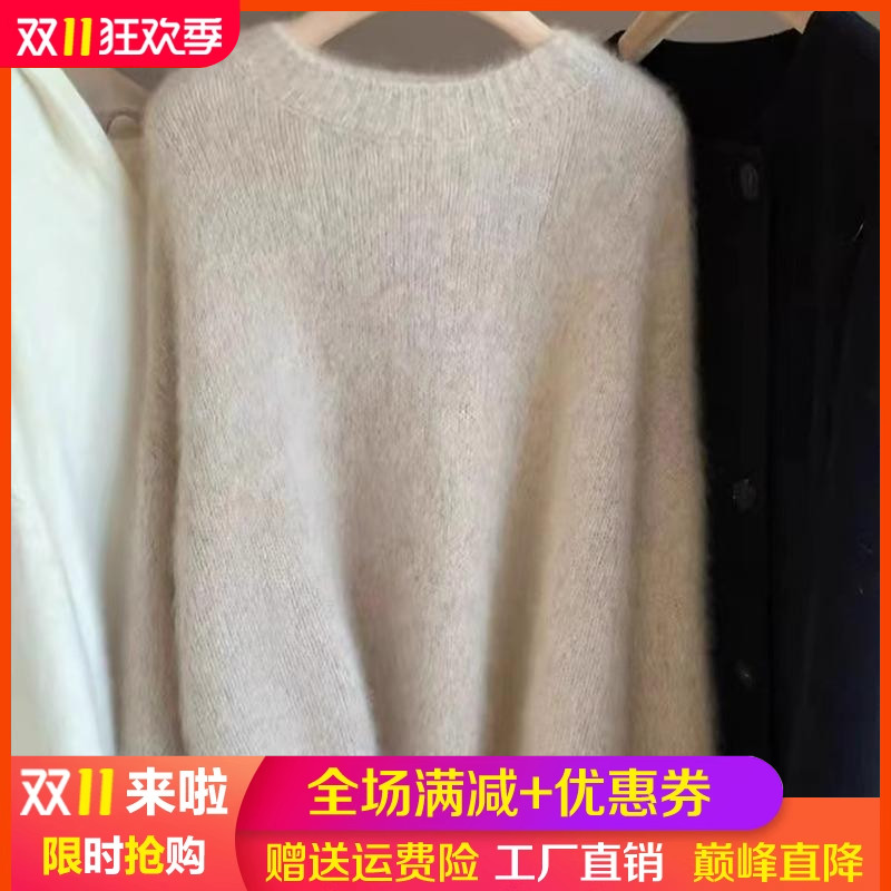高级感山羊绒衫圆领加厚针织毛衣