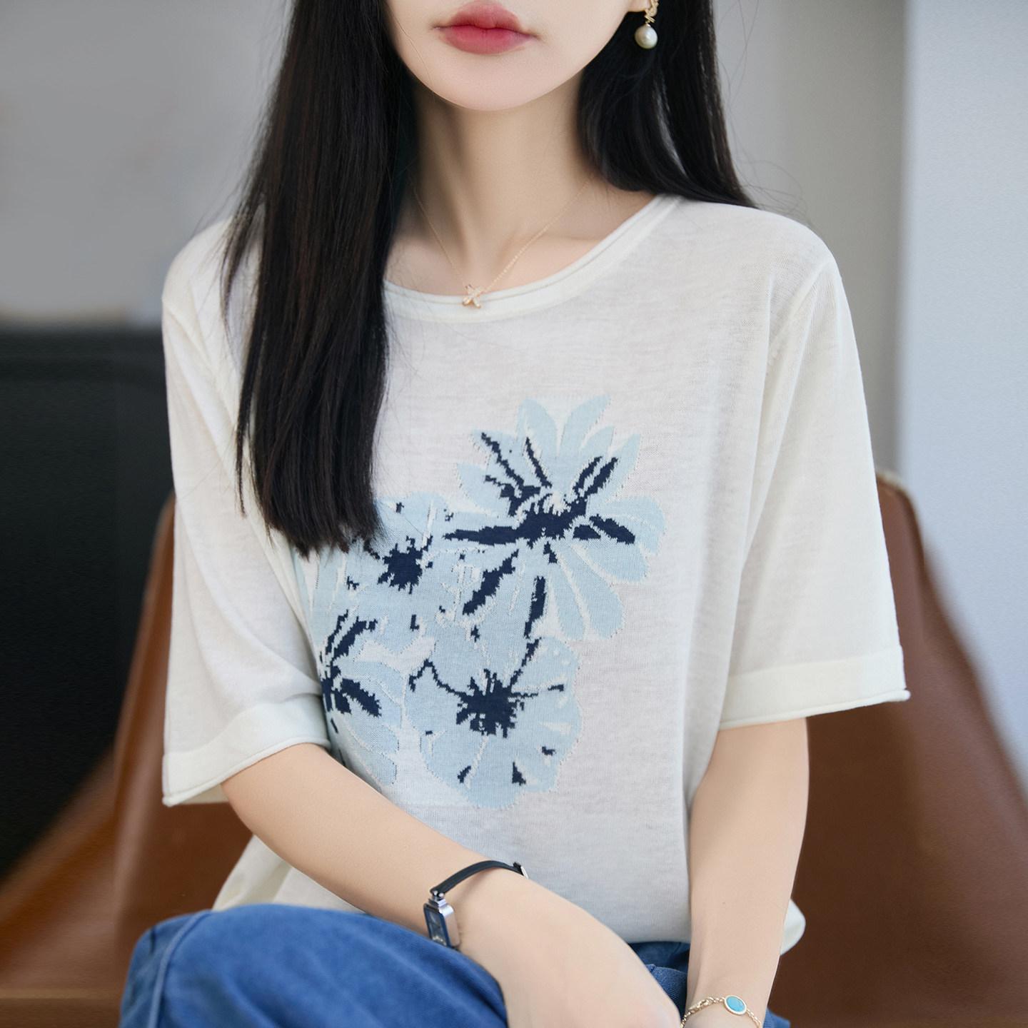 夏季天丝莱赛尔短袖宽松T恤背心