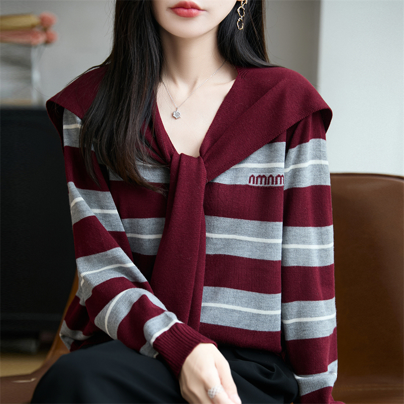 25秋冬海军领精纺羊毛衫针织毛衣