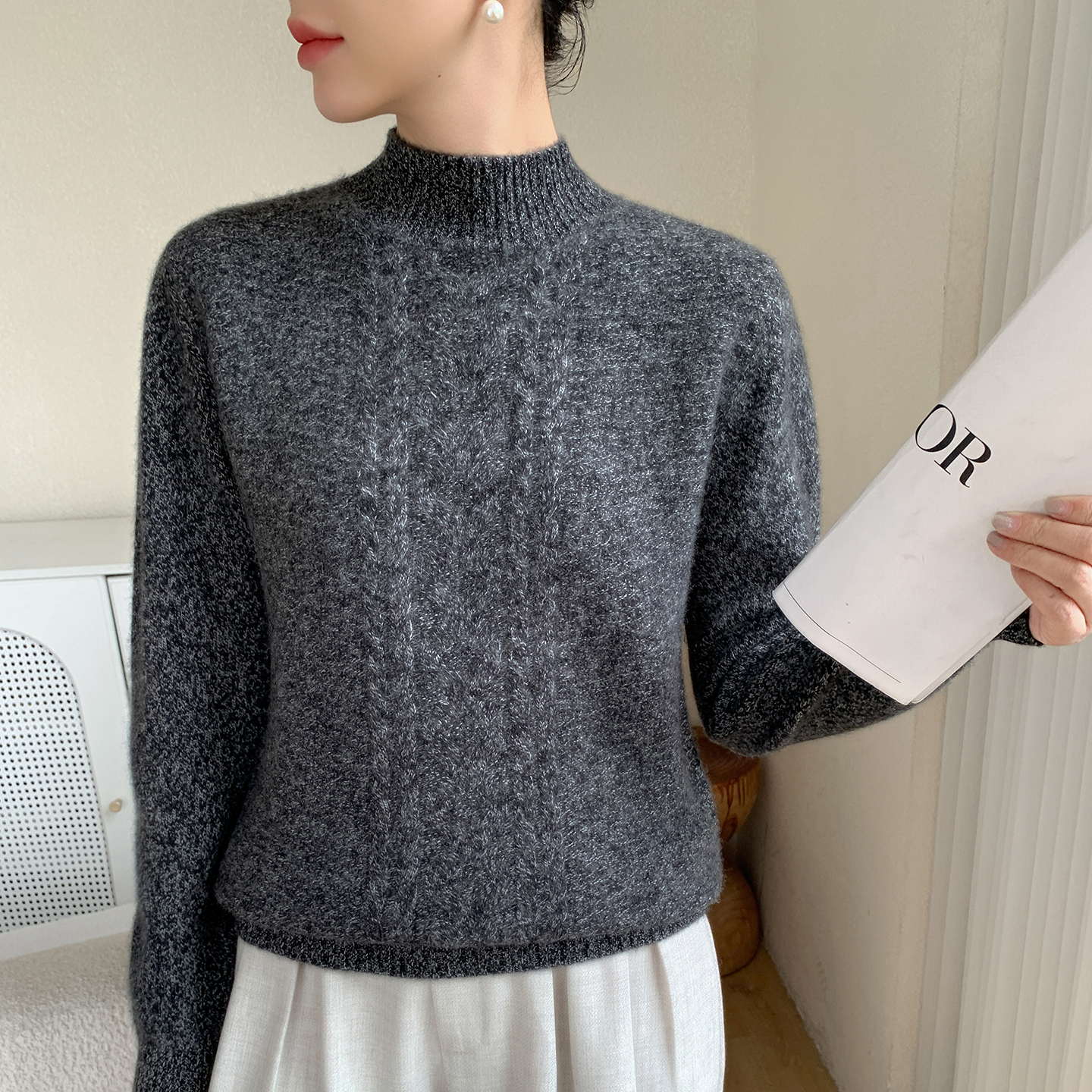 半高领加厚高级感山羊绒衫毛衣