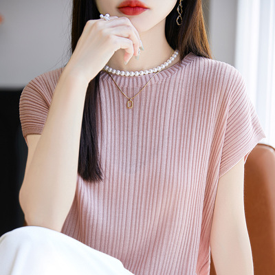 100%莱赛尔天丝针织短袖T恤打底