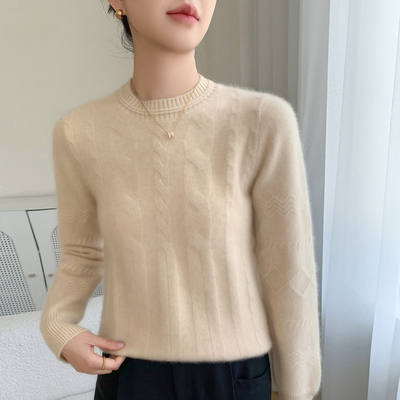 baby小山羊绒衫半高领绞花毛衣