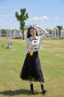 小香风气质显瘦毛衣百搭上衣 烫钻蝴蝶结线套衫 品牌撤柜女装 春秋款