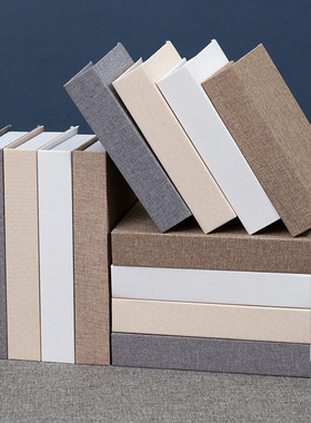 麻布新中式假书摆件仿古书壳样板间办公区装饰书办公室书柜仿真书