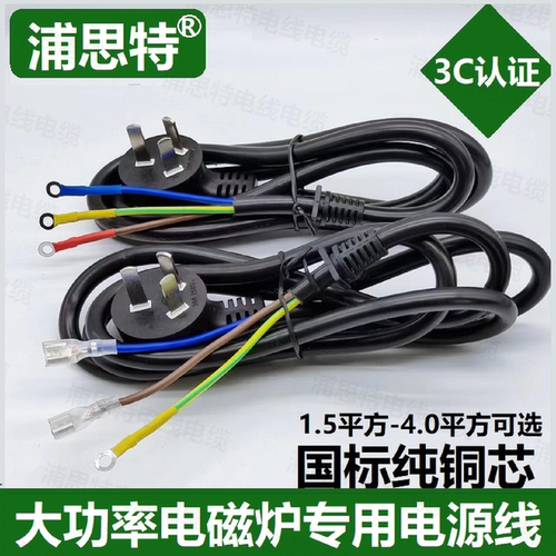 大功率电磁炉专用电源线纯铜线电线通用电陶炉连接线插头线三3芯