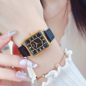 女款 诗高迪新款 皮带小方表石英手表女时尚 简约简约学生跨境方形表