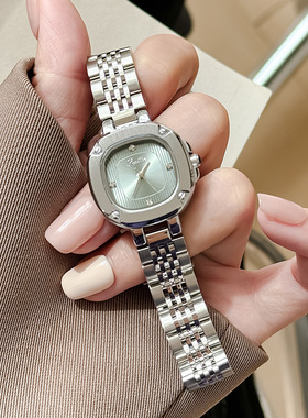 scottie/诗高迪新款中古风钢链手表小方表气质女表女士商务女手表