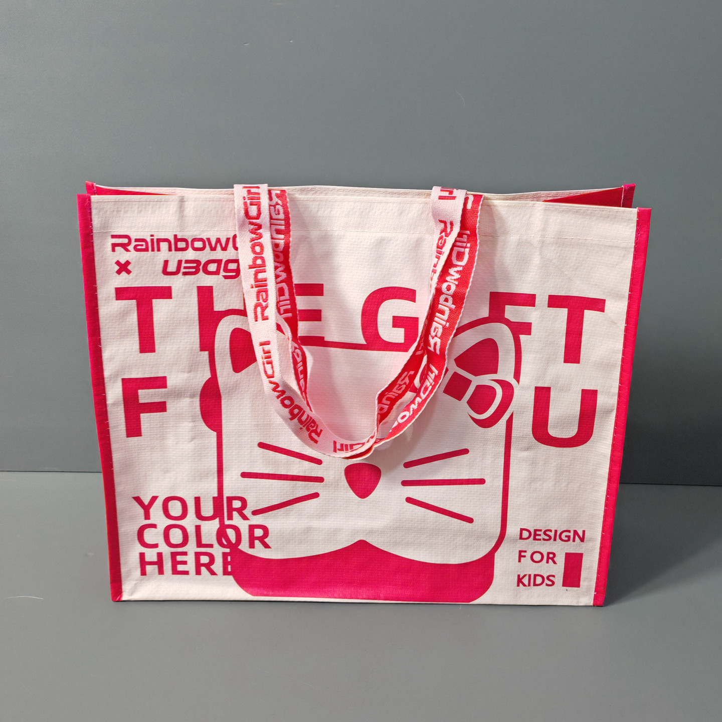 外贸原单大容量卡通防水编织袋覆膜购物袋超市手提袋单肩包收纳袋