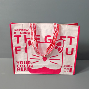 外贸原单大容量卡通防水编织袋覆膜购物袋超市手提袋单肩包收纳袋