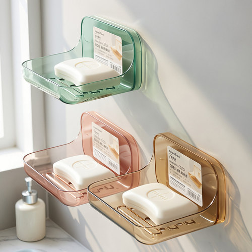 家用浴室免打孔壁挂沥水皂盒