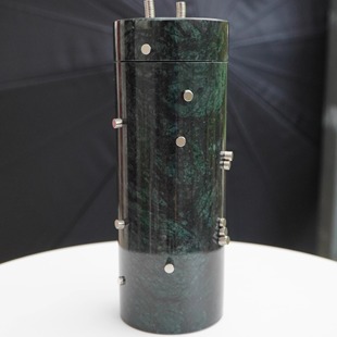 天然墨绿玉石杯子随手杯水杯茶杯含铁微磁药王石黑绿玉餐饮具茶具