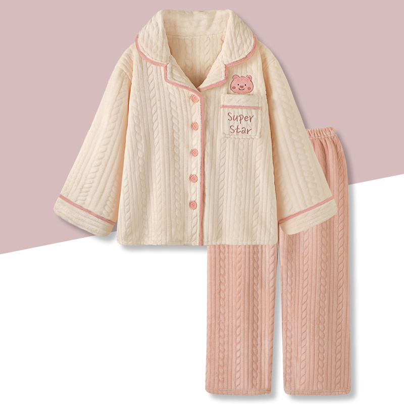 情侣法兰绒加绒家居服冬季