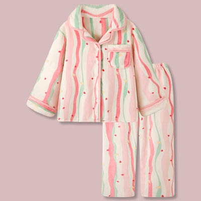 女法兰绒面料加绒加厚家居服