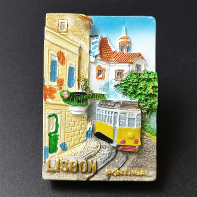 葡萄牙里斯本旅游纪念工艺品树脂彩绘磁铁冰箱贴