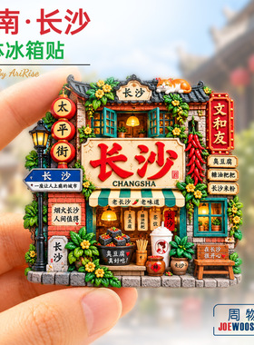 湖南长沙太平街老店美食小猫冰箱贴立体磁性贴旅行伴手礼家居装饰
