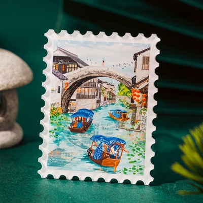 浙江湖州南浔古镇冰箱贴定制创意磁吸贴文创亚克力冰箱贴