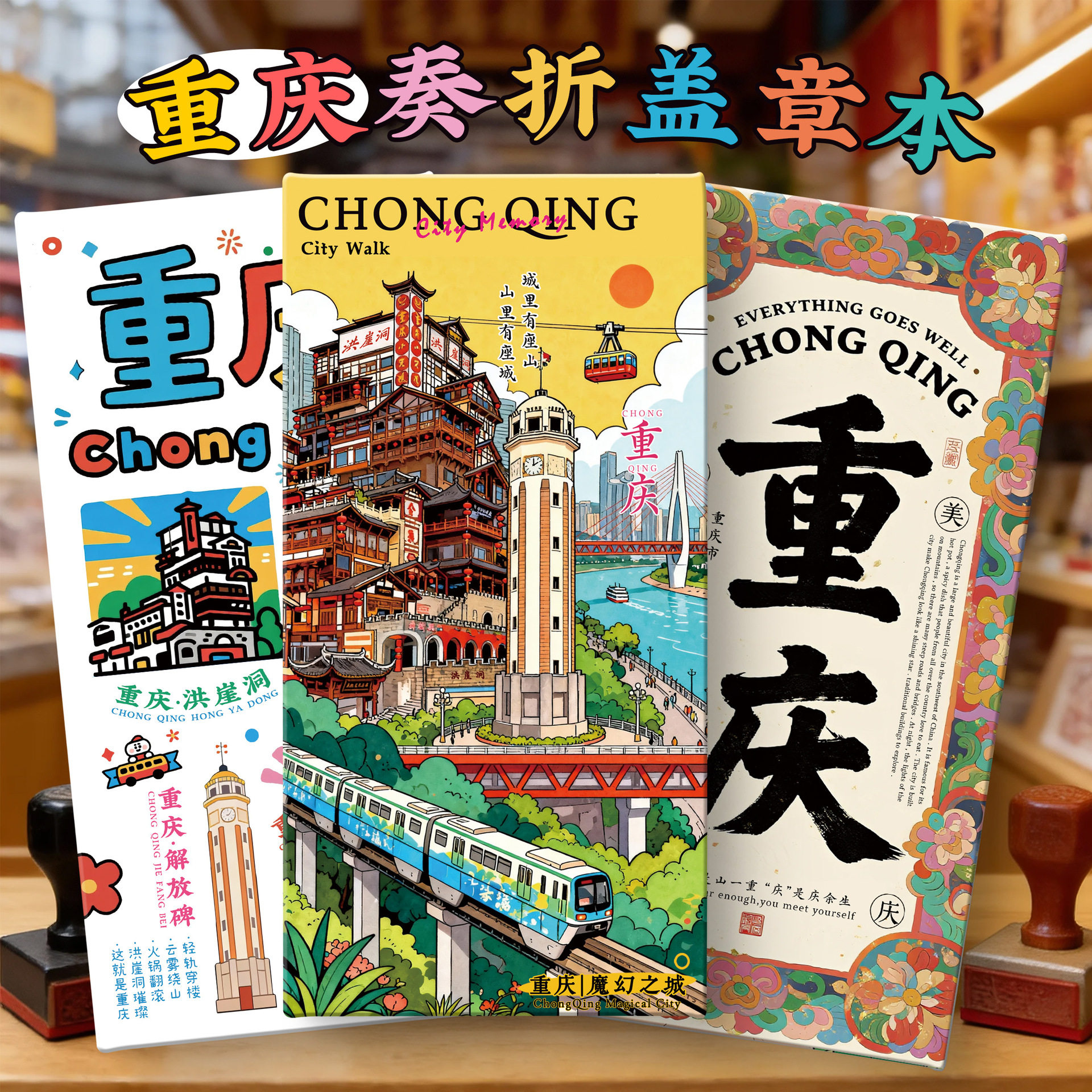 新品【重庆奏折本】文创旅行便携集章册盖章本空白风琴页通关文牒,文具电教/文化用品/商务用品,手帐/日程本/计划本,淘宝优惠券,粉丝福利购,淘宝优惠卷