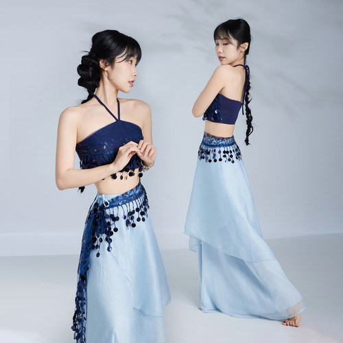 华丽独秀古风爵士舞蹈演出服飘逸显瘦古典舞纱衣外披新中式练功服