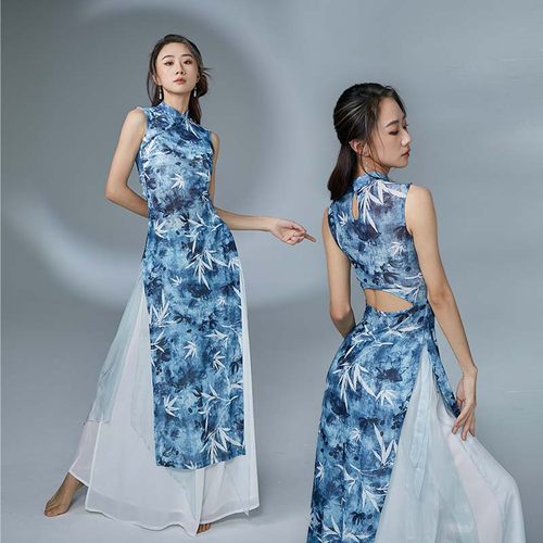 华丽独秀古典舞舞蹈服古风爵士旗袍修身显瘦气质改良中国风舞蹈服