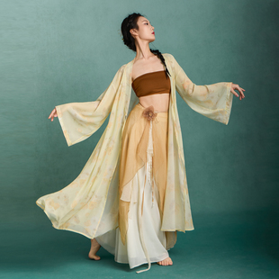 华丽独秀古典舞练功服古风爵士纱衣外披套装仙气修身显瘦舞蹈服女