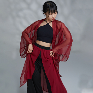 华丽独秀古典舞蹈服装纱衣古风爵士小吊带裹胸练功服上衣演出服女