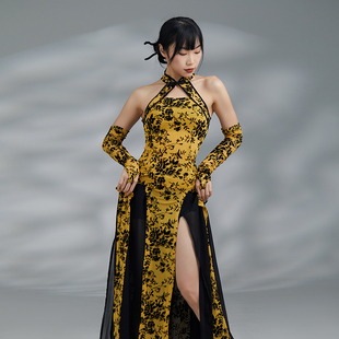 华丽独秀古典舞国风改良旗袍飘逸中国舞舞蹈服演出服现代舞练功服