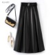 PU皮半身裙女2025年秋冬新款 大摆伞裙中长a字裙百褶遮胯显瘦皮裙