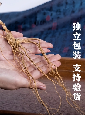 正宗18年林下参长白山人参东北林下山参老山参生晒足干参泡酒煲汤