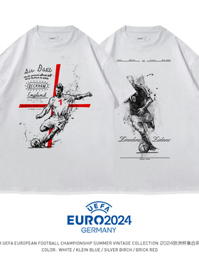 TEE7-足球传奇球星T恤齐达内贝克汉姆C罗皮耶罗巴乔纯棉宽松短袖