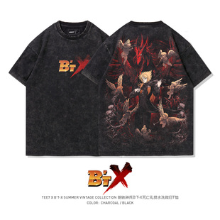 x钢铁神兵T恤凤中尉死亡礼赞水洗做旧宽松短袖 TEE7 日系动漫BT