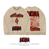 TEE7 日系动漫阿基拉AKIRA美式 街头潮牌重磅纯棉圆领卫衣复古宽松