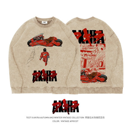 TEE7-日系动漫阿基拉AKIRA美式街头潮牌重磅纯棉圆领卫衣复古宽松